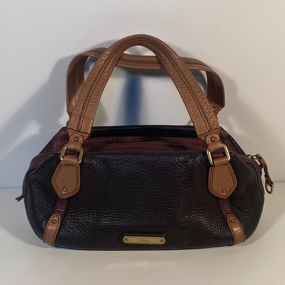 Cole Haan Pebbled Brown Leather Baguette Style Shoulder Bag - Picture 1 of 11